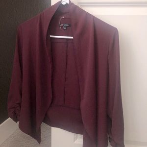 Maroon flowy blazer